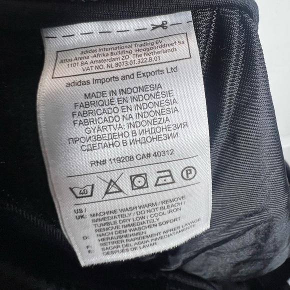 Vtg adidas Women's Medium Black 3 Stripe Warmup Track Pants UK 14 Zip Hem M - Picture 9 of 13